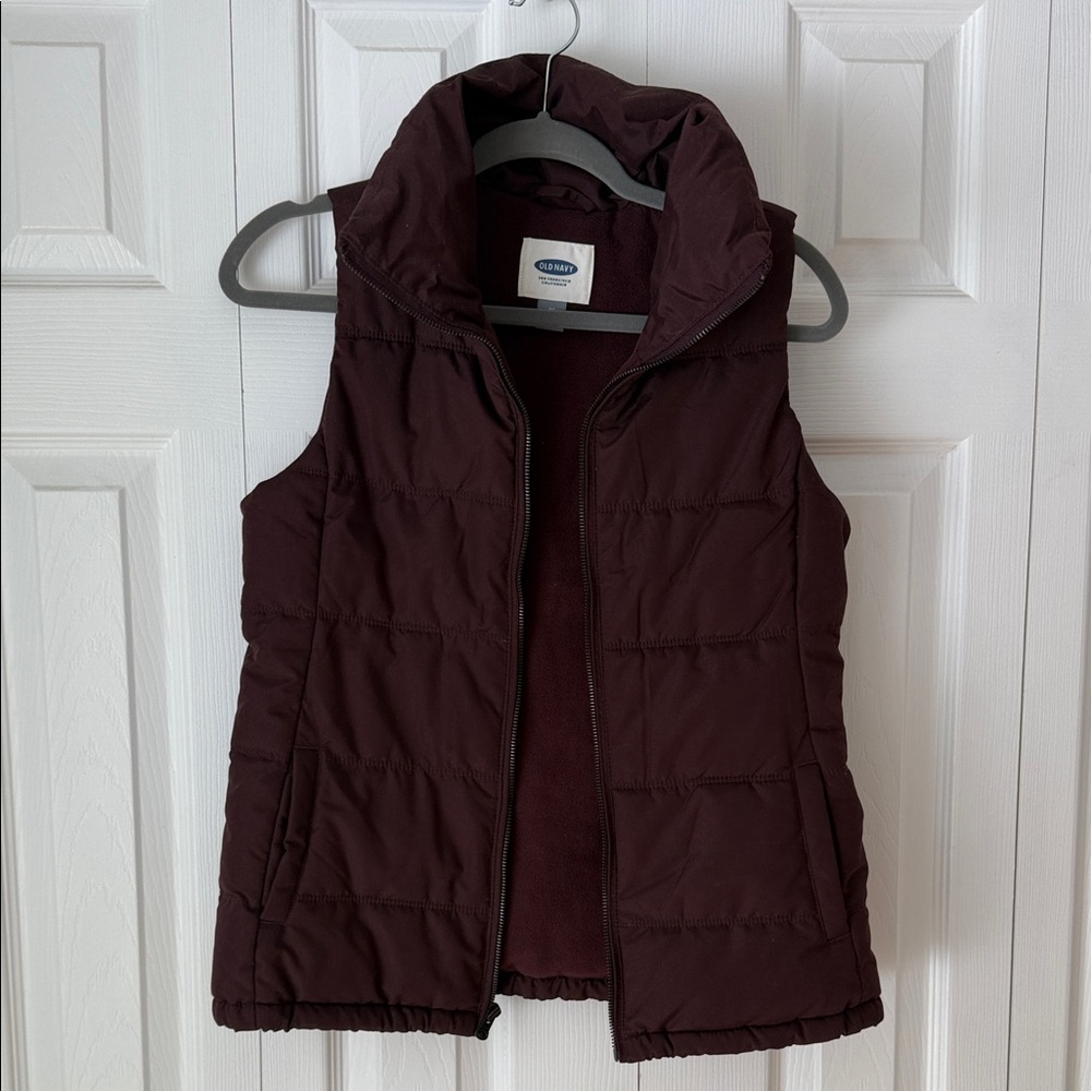 Old Navy Dark Burgundy Quilted Vest